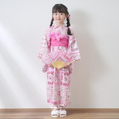 いちごハンカチ柄　浴衣