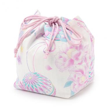 手毬フラワー柄・水彩紫陽花柄　巾着バッグ