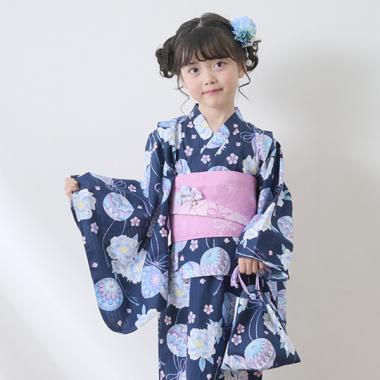 手毬フラワー柄・水彩紫陽花柄　巾着バッグ