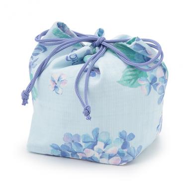 手毬フラワー柄・水彩紫陽花柄　巾着バッグ