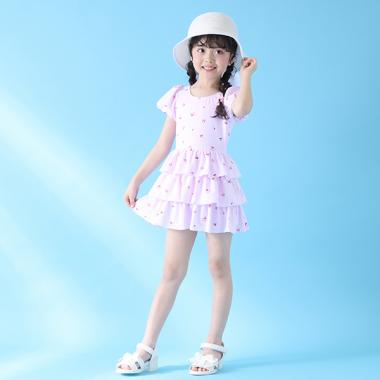 【SWIM】チェリー柄フリル　ワンピース水着