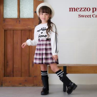 サイドベルトつきチェックプリーツ　キュロットスカート