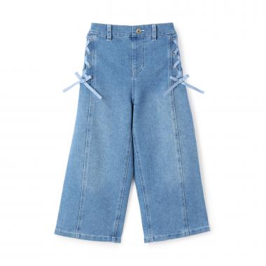 レースアップ　ワイドパンツ