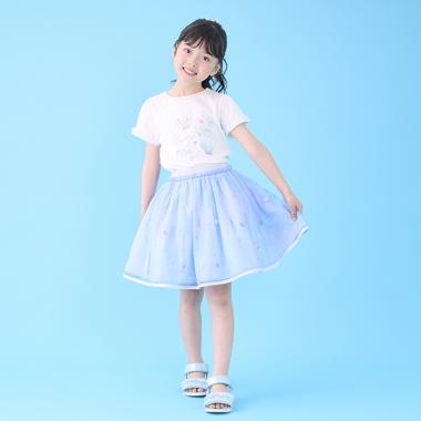 刺しゅうグラデーションチュールスカート