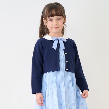 リボンボタン　ニットボレロ