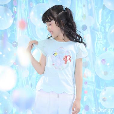 【Disneyアリエル】裾スカラップ　Tシャツ