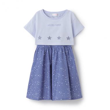 星柄・ギンガム　キャミワンピース＆Tシャツセット