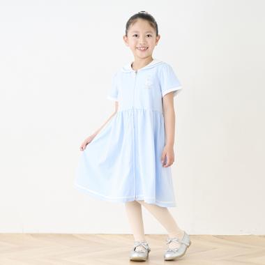 【バレエ】前開きセーラー半袖ワンピース