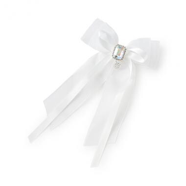 サテンオーガンジーリボン　ヘアクリップ