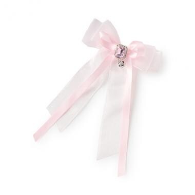 サテンオーガンジーリボン　ヘアクリップ