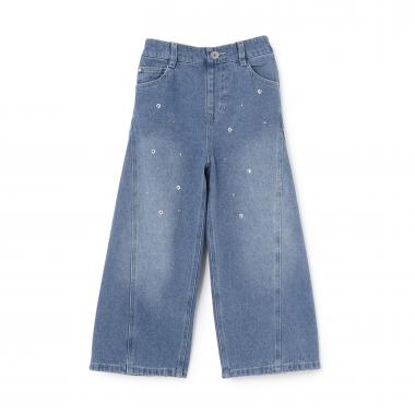 キラキラデニム・ツイル　ワイドパンツ