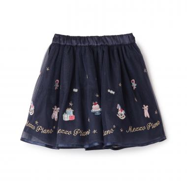 くるみ割り人形刺しゅうチュールスカート