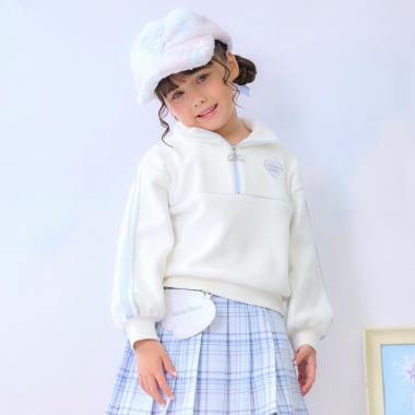 ラメパイピング　ハーフZIPプルオーバー