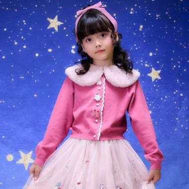 バレエモチーフワッペン　ニットカーディガン