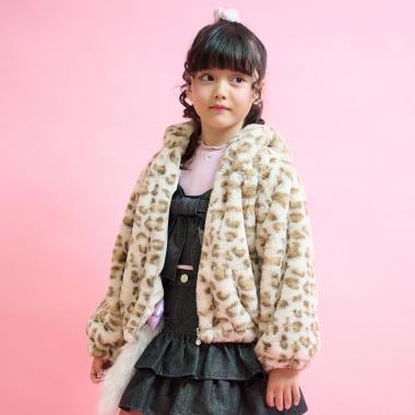 ヒョウ柄フェイクファーブルゾン