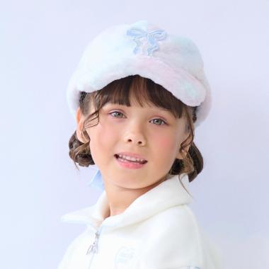 リボンワッペン　フェイクファーキャップ