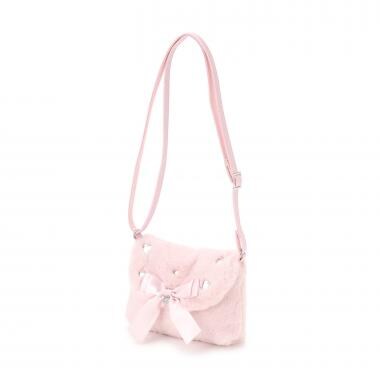 リボン　フェイクファーポシェット