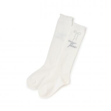 ラインストーンつき　ダイヤ柄ハイソックス