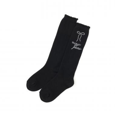 ラインストーンつき　ダイヤ柄ハイソックス