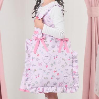 【リキュエム】柄　フリルトートバッグ