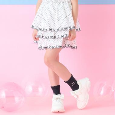 カットワーク刺しゅう　段々キュロットスカート