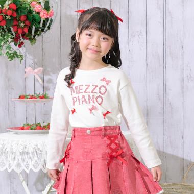 ラインストーンロゴ　長袖Tシャツ