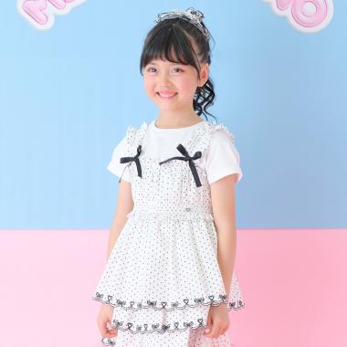 カットワーク刺しゅうチュニック　半袖Tシャツセット