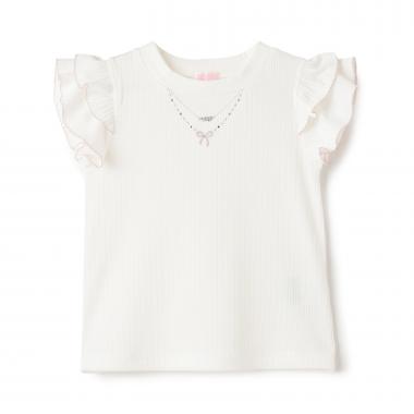 ネックレス刺しゅう　2wayテレコTシャツ