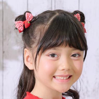 イチゴリボン　ヘアポニー