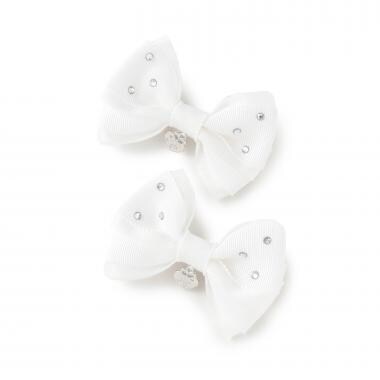 キラキラリボン　ヘアクリップ2個セット【日本製】