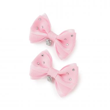 キラキラリボン　ヘアクリップ2個セット【日本製】