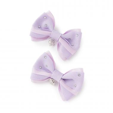 キラキラリボン　ヘアクリップ2個セット【日本製】