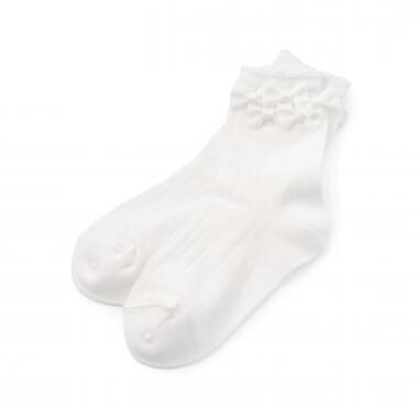 リボンイッパイ　クルーソックス【日本製】