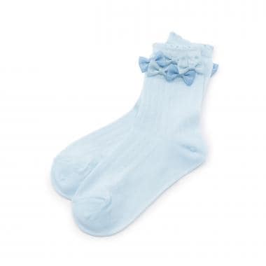 リボンイッパイ　クルーソックス【日本製】