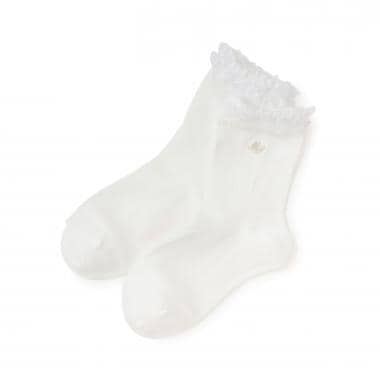 フリル　ロゴ刺繍ソックス