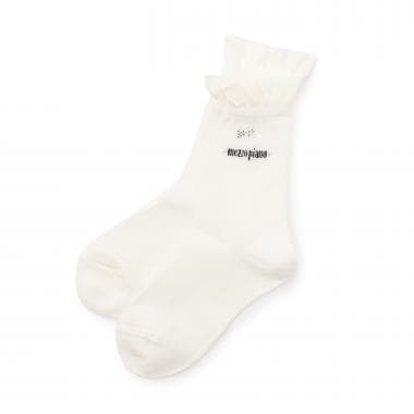 リボンラインストーンつき　ソックス【日本製】