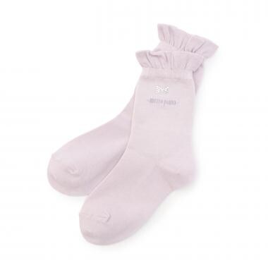 リボンラインストーンつき　ソックス【日本製】