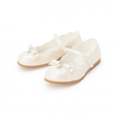 スカラップリボン　バレエシューズ