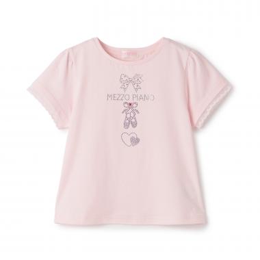 ラインストーンモチーフ　半袖Tシャツ