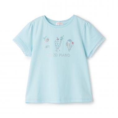 ラインストーンモチーフ　半袖Tシャツ