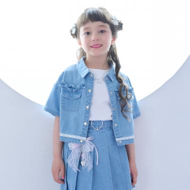 接触冷感デニムシャツ　＆Tシャツセット