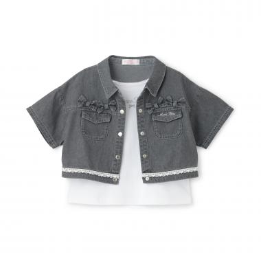 接触冷感デニムシャツ　＆Tシャツセット