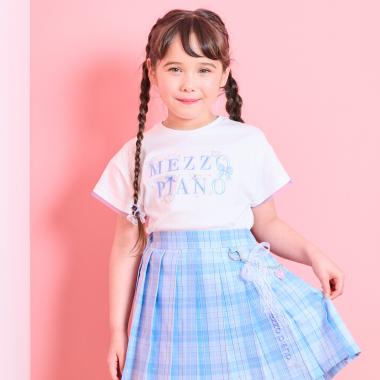 キラキラリボン　ロゴ刺しゅう　半袖Tシャツ