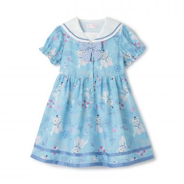 ウサギ・ネコ　航海柄　セーラーワンピース