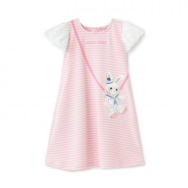 リップルボーダー　ポシェット風ワンピース