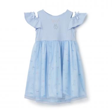 バレエ総柄　チュールドッキングワンピース