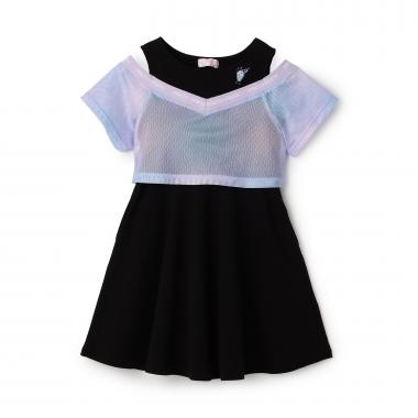 メッシュ　ドッキングワンピース