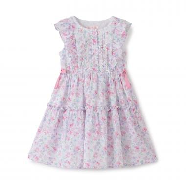 水彩花柄ワンピース