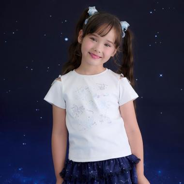 蓄光プリント　星座　半袖Tシャツ【接触冷感】