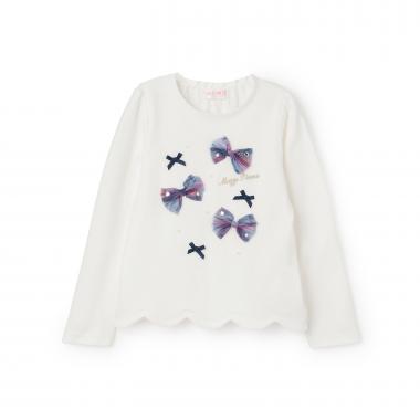 【人気商品再入荷】【直営店で取り扱い無し】チェックリボンいっぱい　長袖Tシャツ